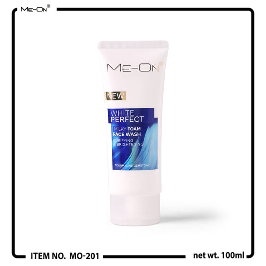 ME-ON White Perfect Milky Foam Face Wash – Purifying & Brightening Cleanser (100ml)