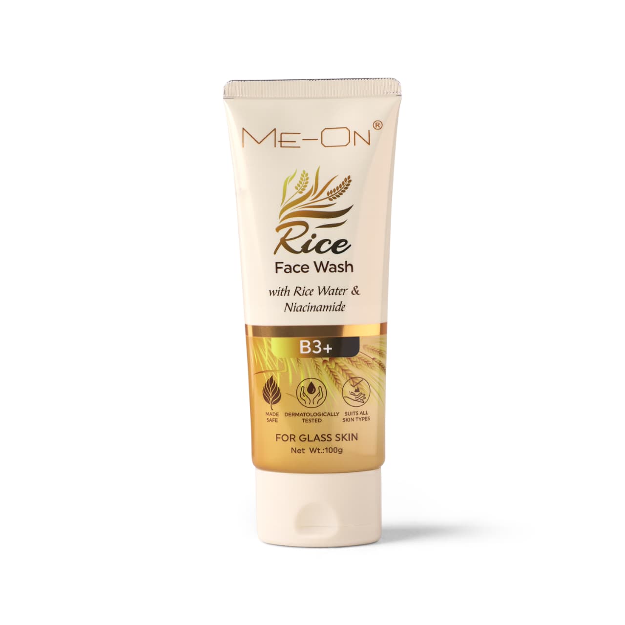ME-ON Rice Face Wash with Rice Water & Niacinamide B3+ – For Glass Skin (100g)