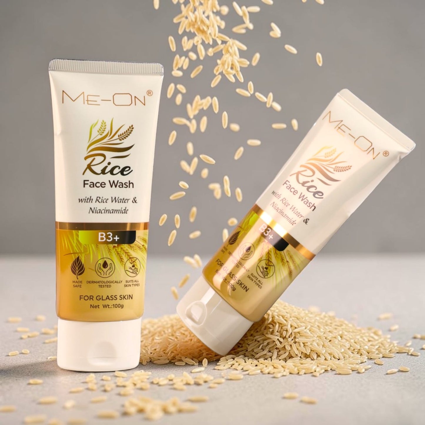 ME-ON Rice Face Wash with Rice Water & Niacinamide B3+ – For Glass Skin (100g)