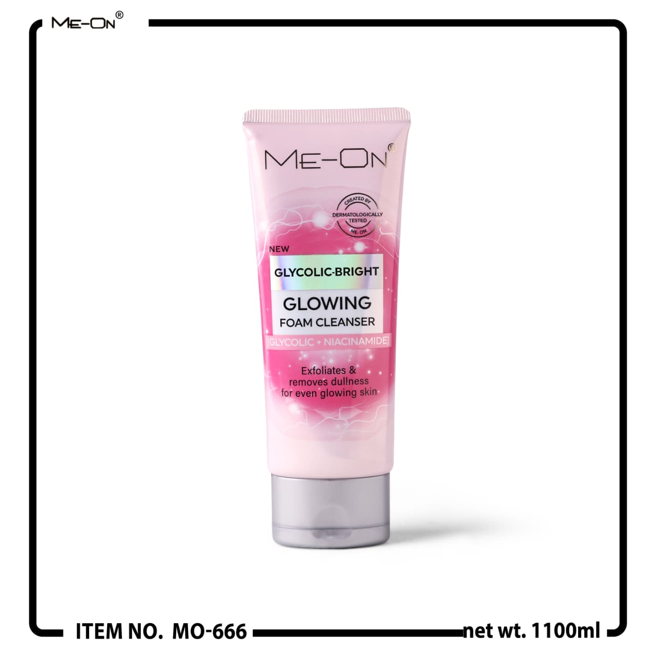 ME-ON  Glycolic-Bright Glowing Foam Cleanser  – with Glycolic Acid and Niacinamide (100ml)