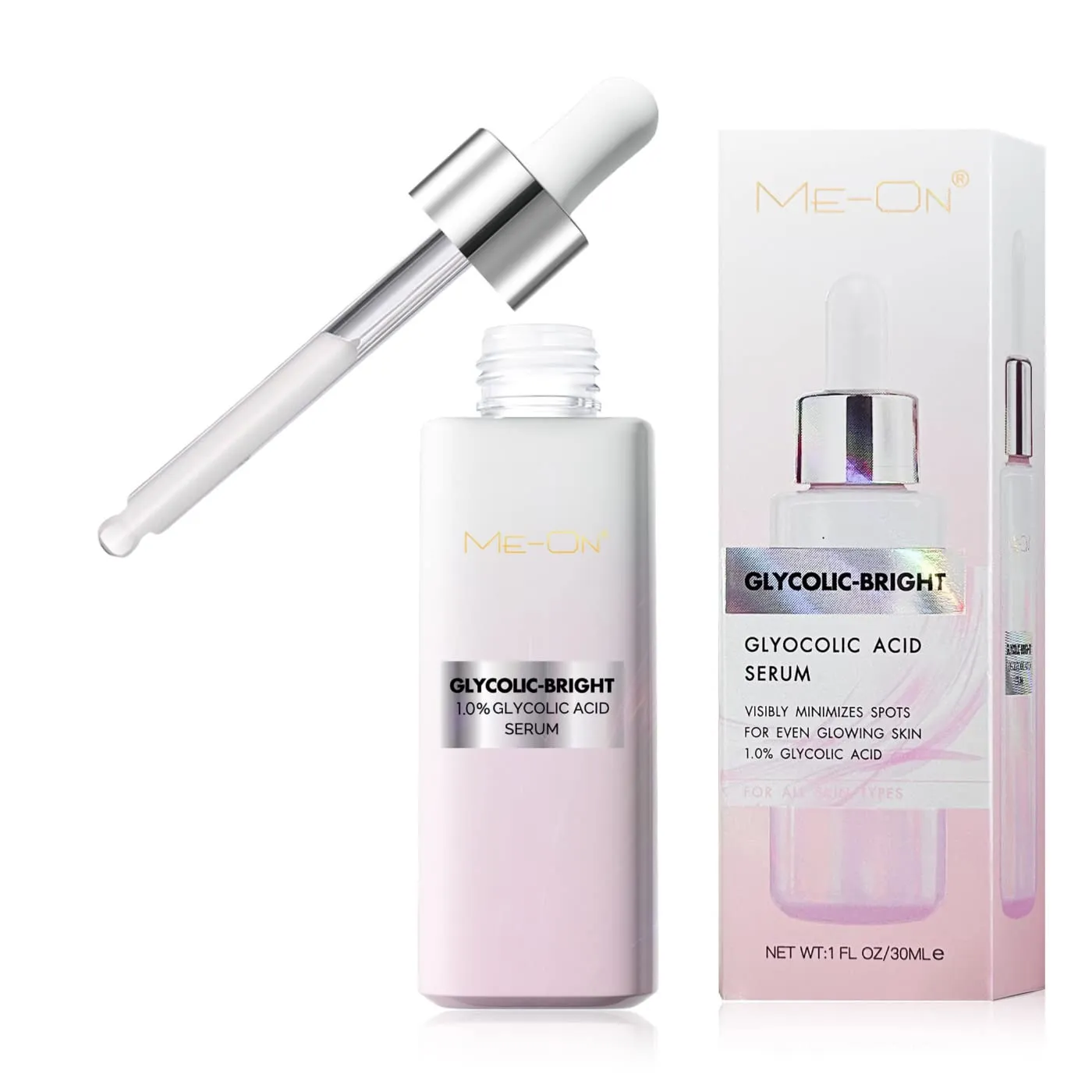 ME-ON Glycolic Bright Serum – 1% Glycolic Acid for Glowing, Even-Toned Skin (30ml)