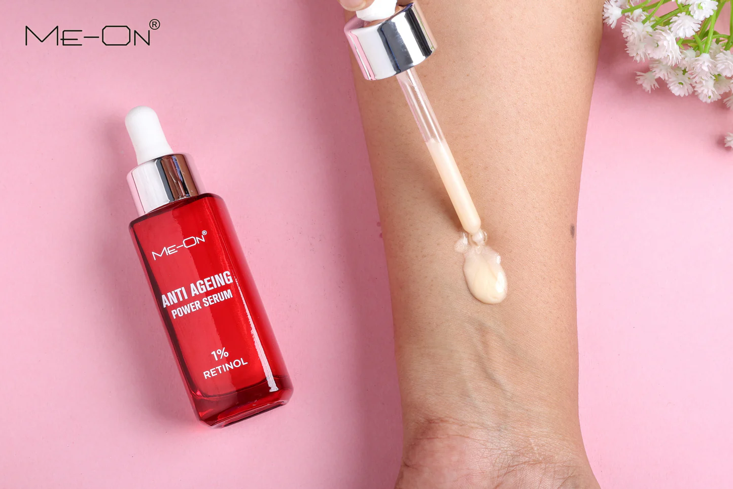 ME-ON Anti-Ageing Power Serum with 1% Retinol – Minimizes Wrinkles, Tightens Pores, Softens Skin (30ml)