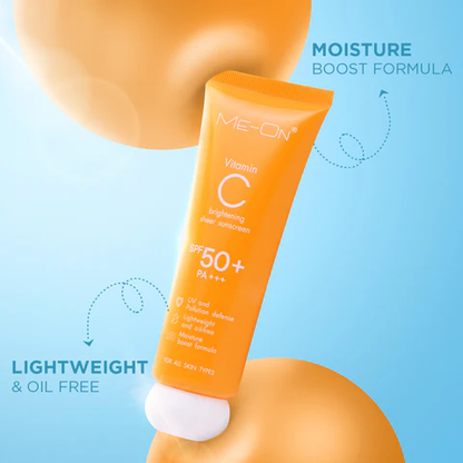 ME-ON Vitamin C Brightening Sheer Sunscreen SPF 50+ PA+++ – Lightweight Daily UV Protection
